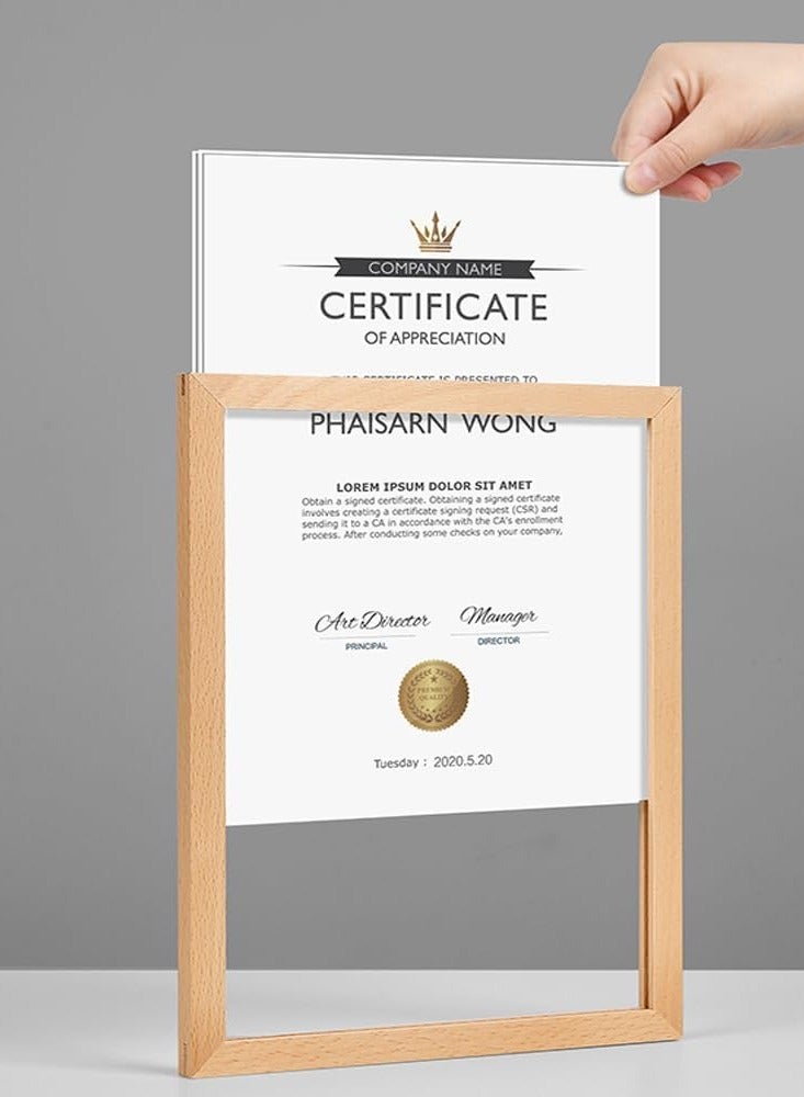 Eckek  Wall Mount Acrylic Sign Holder Self Adhesive Magnetic Display Frame Clear Document Frame for Office, Store, School, Home, Wall Picture Frame - Image 5