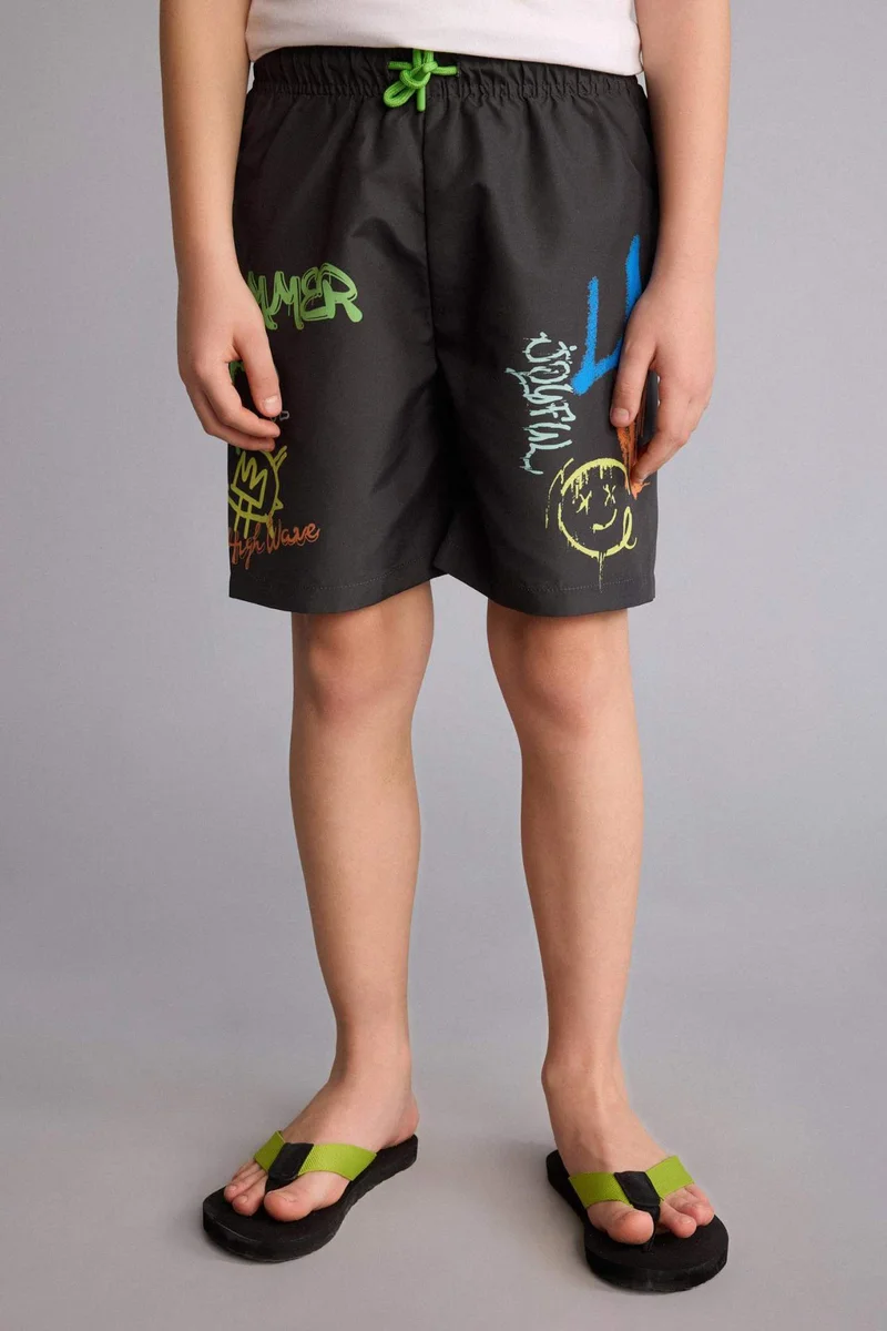 ديفاكتو Boy Regular Fit Printed Swim Shorts