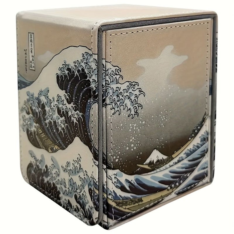 Blue Synthetic Leather Card Collection Box Holds 200 Cards Flip Top Closure Suitable For Game Cards - Image 4