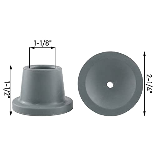 WHYHKJ 4pcs Replacement Feet for Shower Chair Bath Seat 1-1/8" I.D Non-skid Shower Bench and Tub Transfer Benches Rubber Suction Cup Feet, Grey - Image 2