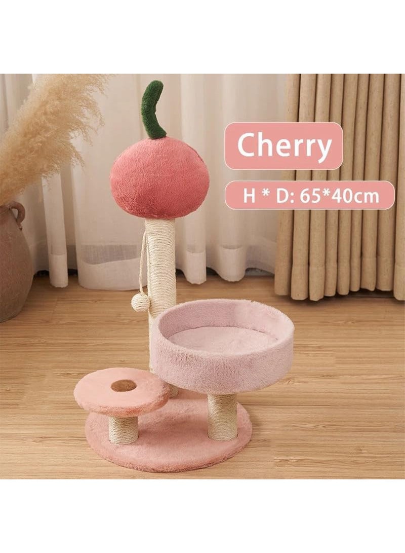 LIMOS Cat Scratching Post Tall Sisal Cactus Cat Scratcher with 3 Different Height Poles and Hanging Ball - Image 2