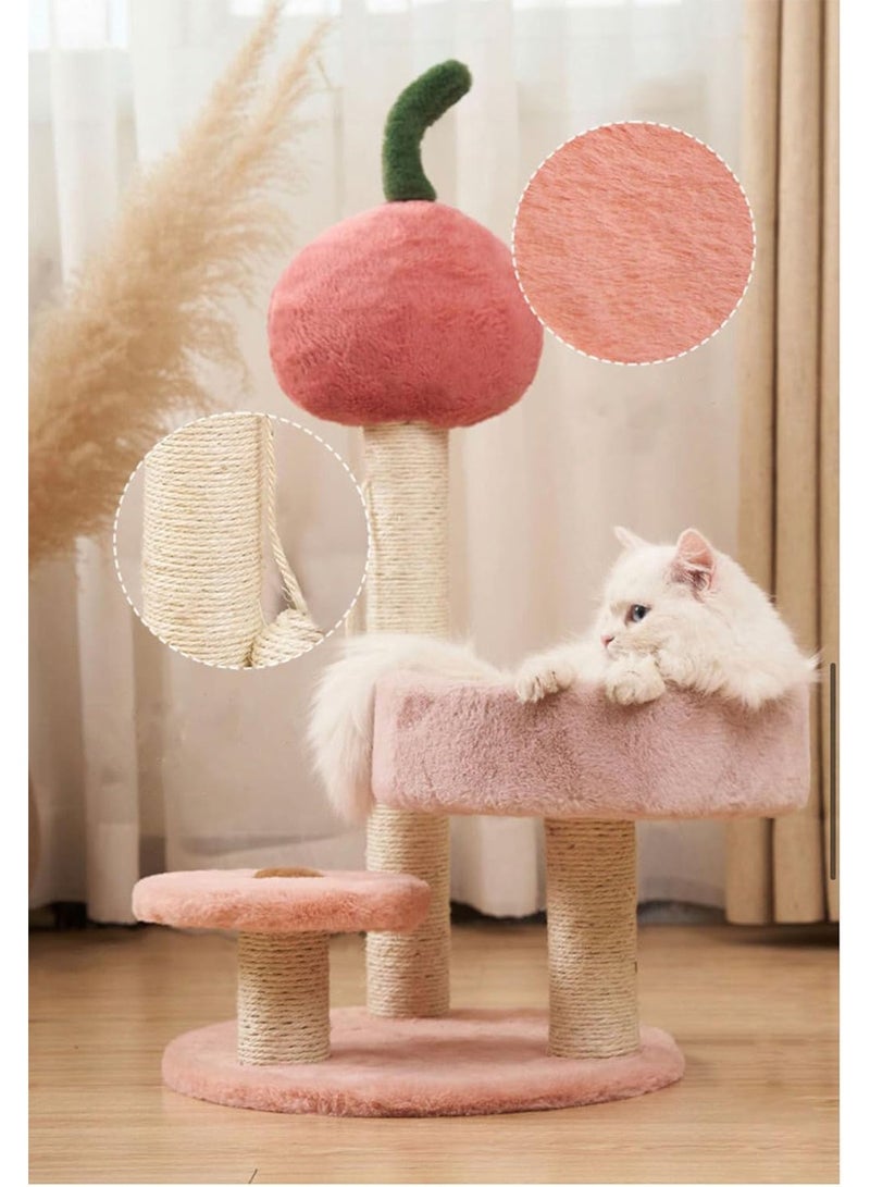 LIMOS Cat Scratching Post Tall Sisal Cactus Cat Scratcher with 3 Different Height Poles and Hanging Ball - Image 3