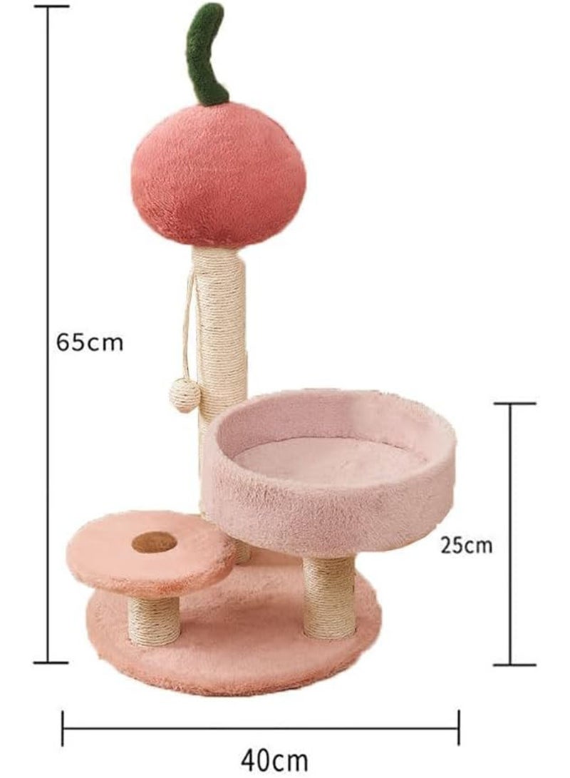 LIMOS Cat Scratching Post Tall Sisal Cactus Cat Scratcher with 3 Different Height Poles and Hanging Ball - Image 4