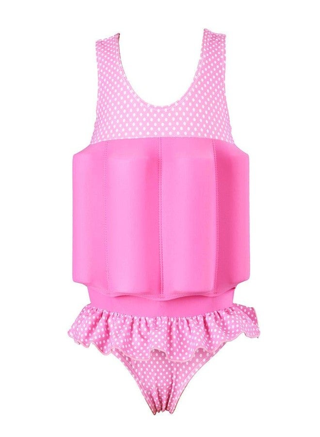 AFAVOM Floatation Swimsuits with Adjustable Buoyancy for Toddler Kids Baby Boys Girls Float Suit Floating Swimwear Bathing Suit Swim Vest with 8 Removable Buoyancy Sticks Pink Polka Dot 2-3 Years - Image 1