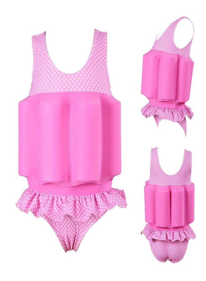 AFAVOM Floatation Swimsuits with Adjustable Buoyancy for Toddler Kids Baby Boys Girls Float Suit Floating Swimwear Bathing Suit Swim Vest with 8 Removable Buoyancy Sticks Pink Polka Dot 2-3 Years - Image 2