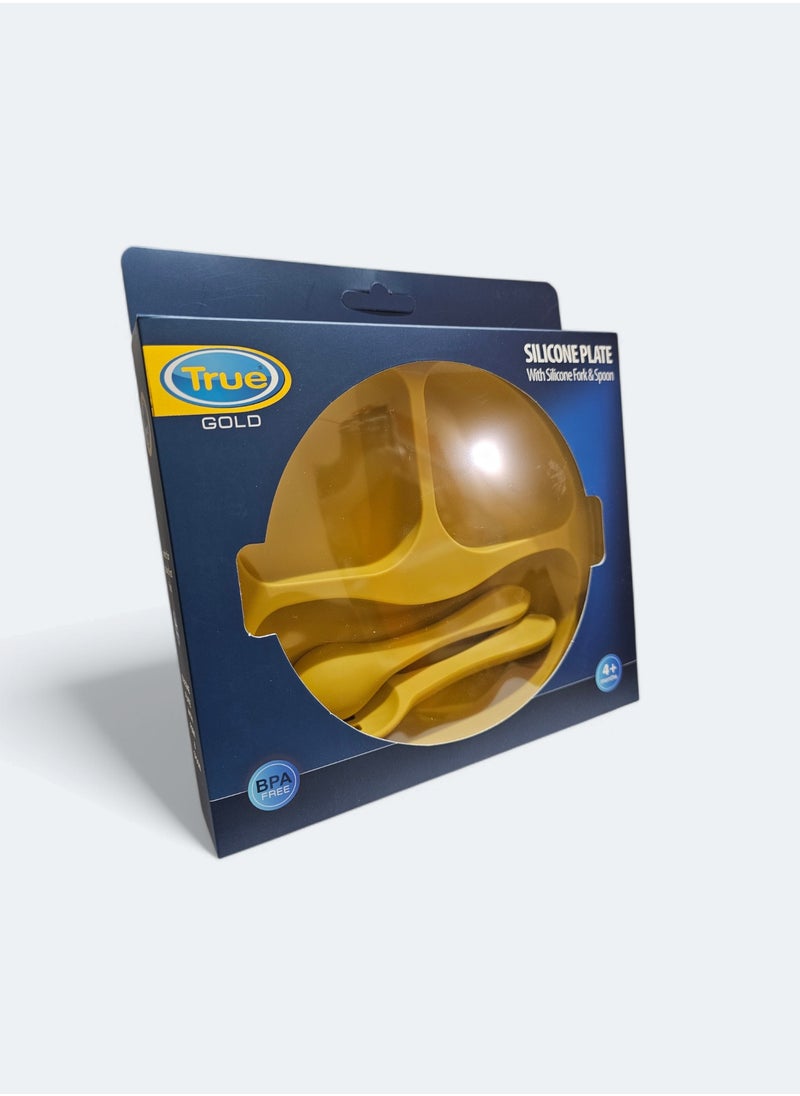True True SILICONE PLATE With Silicone Fork&Spoon 4M+  - Image 3