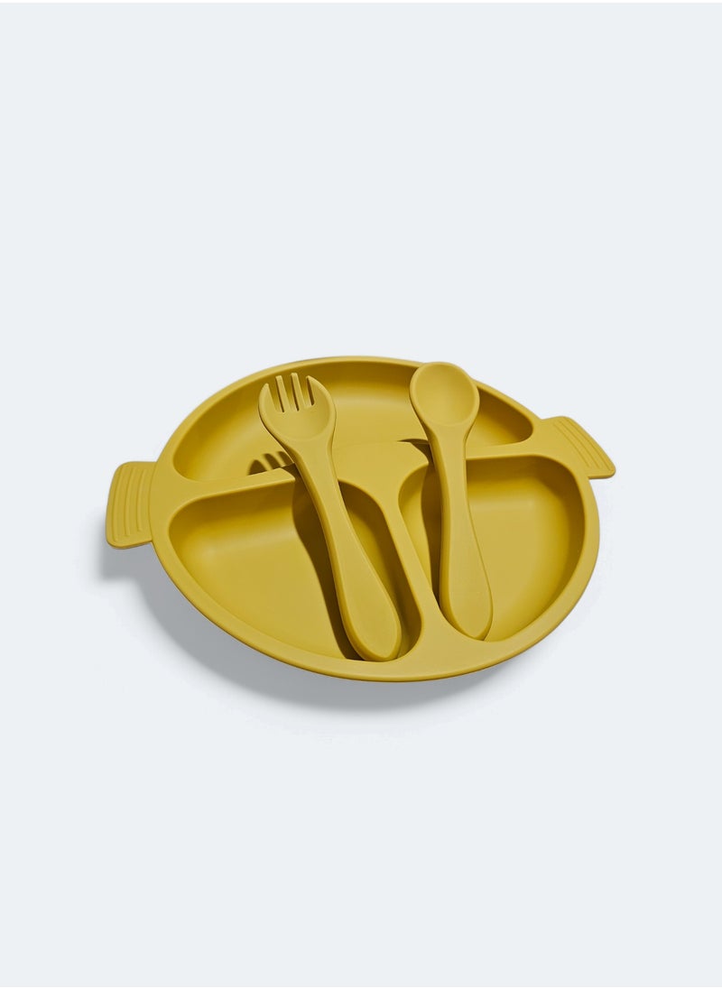 True True SILICONE PLATE With Silicone Fork&Spoon 4M+  - Image 1