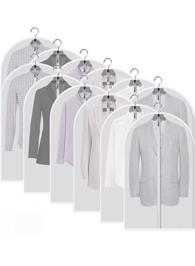 CityRiya-Long Garment Bags Clothes Covers Breathable Dress Bag Dust Proof Suit Protector for Storage, Plastic Garment Bags with Zipper for Hanging Long Dress, Robes, Bags, Coat 12 Pack(24'' x 40'') - Image 1