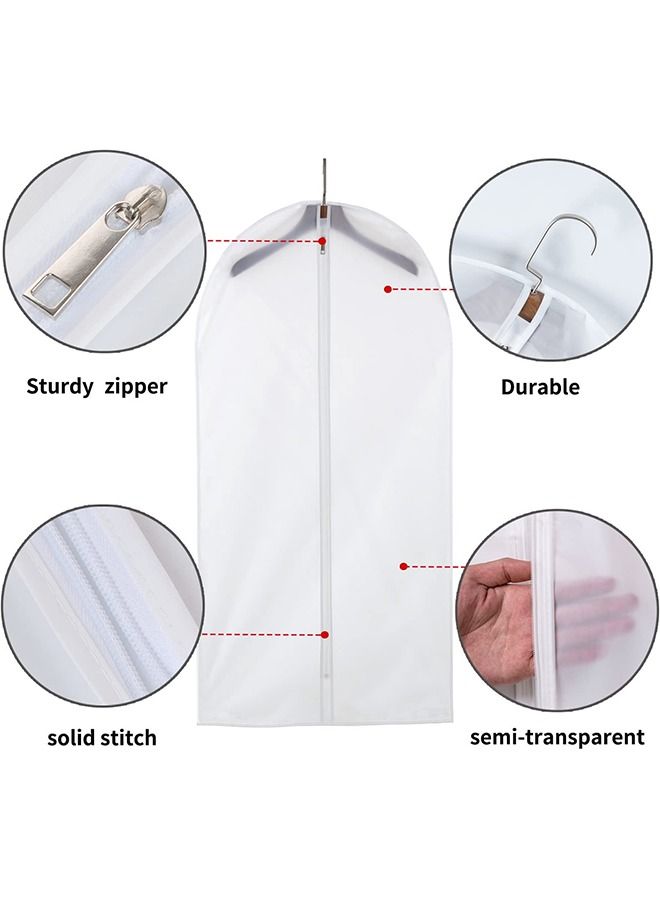 CityRiya-Long Garment Bags Clothes Covers Breathable Dress Bag Dust Proof Suit Protector for Storage, Plastic Garment Bags with Zipper for Hanging Long Dress, Robes, Bags, Coat 12 Pack(24'' x 40'') - Image 3