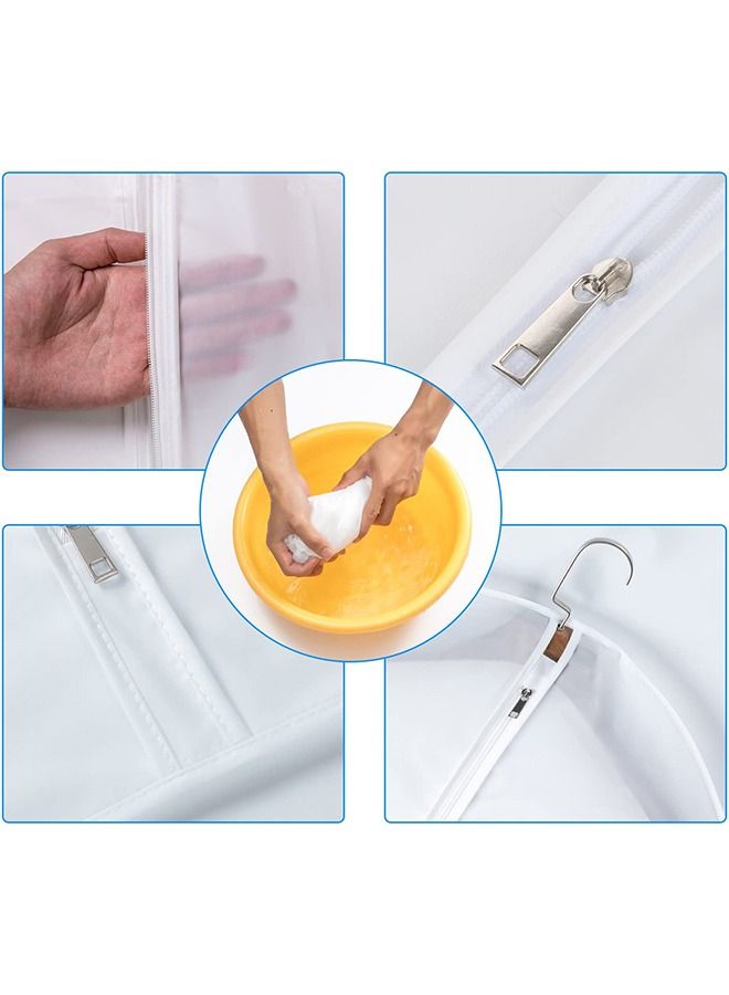 CityRiya-Long Garment Bags Clothes Covers Breathable Dress Bag Dust Proof Suit Protector for Storage, Plastic Garment Bags with Zipper for Hanging Long Dress, Robes, Bags, Coat 12 Pack(24'' x 40'') - Image 5