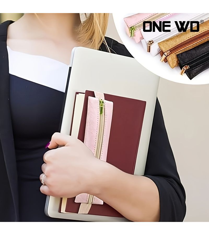 Brown Retractable Elastic Pencil Case Durable Dupont Paper School Office - Image 4