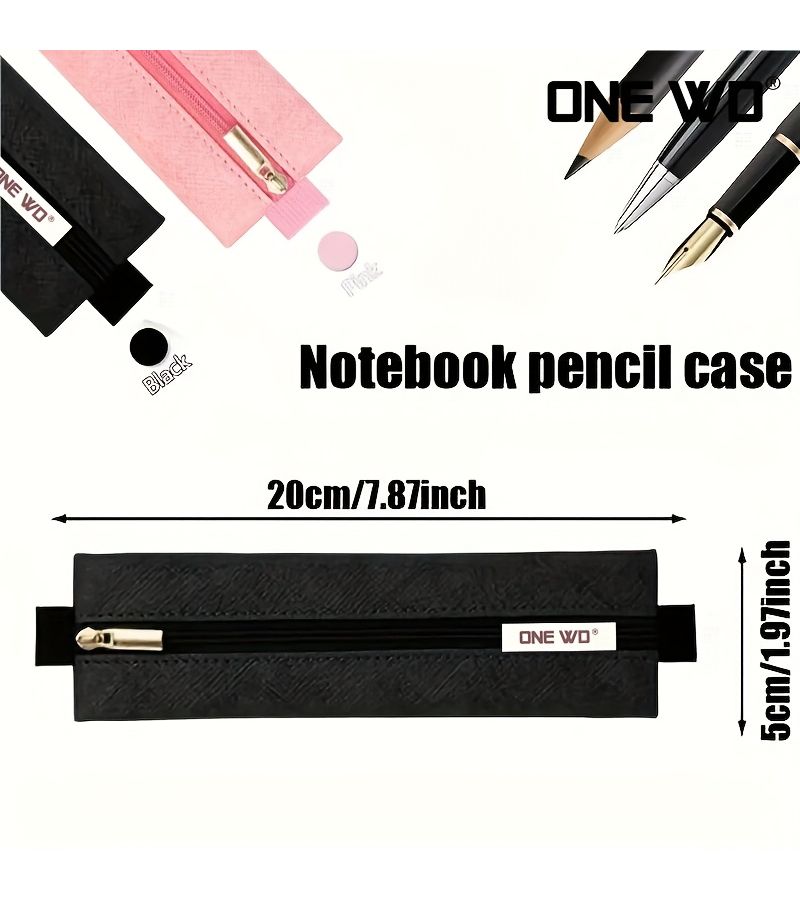 Brown Retractable Elastic Pencil Case Durable Dupont Paper School Office - Image 5