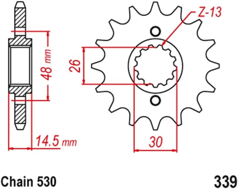 Wivplex 530 Motorcycle Front Sprocket 15 Teeth - Image 2