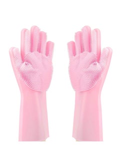 Gadget Walker Gadget Walker Magic Silicone Dish Washing Gloves Silicon Cleaning Gloves Silicon Hand Gloves for Kitchen Dishwashing and Pet Grooming Great for Washing Dish Car Bathroom Multicolor 1 Pair 