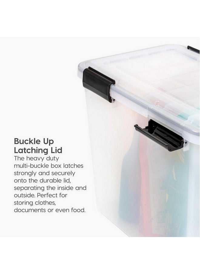 IRIS Rectangular Storage Tote Box Clear and Black 19 Quart 0536102  - Image 2