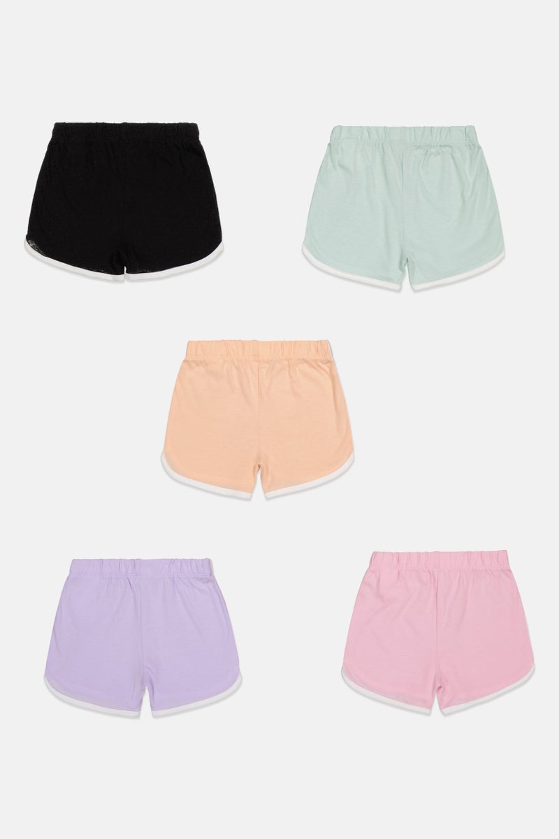 The Children's Place Toddlers Girl 5 Pcs Solid Basic Shorts, Multicolor - Image 3