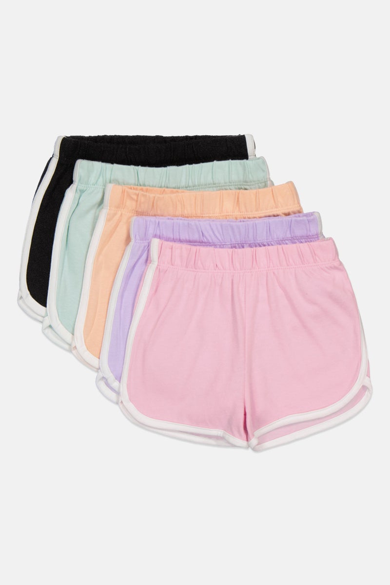 The Children's Place Toddlers Girl 5 Pcs Solid Basic Shorts, Multicolor - Image 4