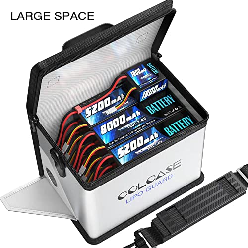 COLCASE Fireproof Explosionproof Lipo Safe Bag for Lipo Battery Storage and Charging, Large Space Highly Sturdy Double Zipper Lipo Battery Guard (8.46x5.7x6.5 in) - Image 3