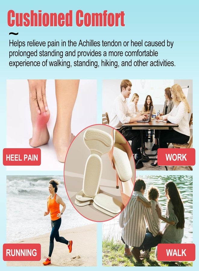 PHIXBEAR Heel Pads for Big & Loose Shoes, Pain Relief, Stop Slip and Blister, Large Grips Cushion Inserts to Make Men & Women Shoes Smaller Tighter (4 Pairs) 2 Apricot 2 Black - Image 3