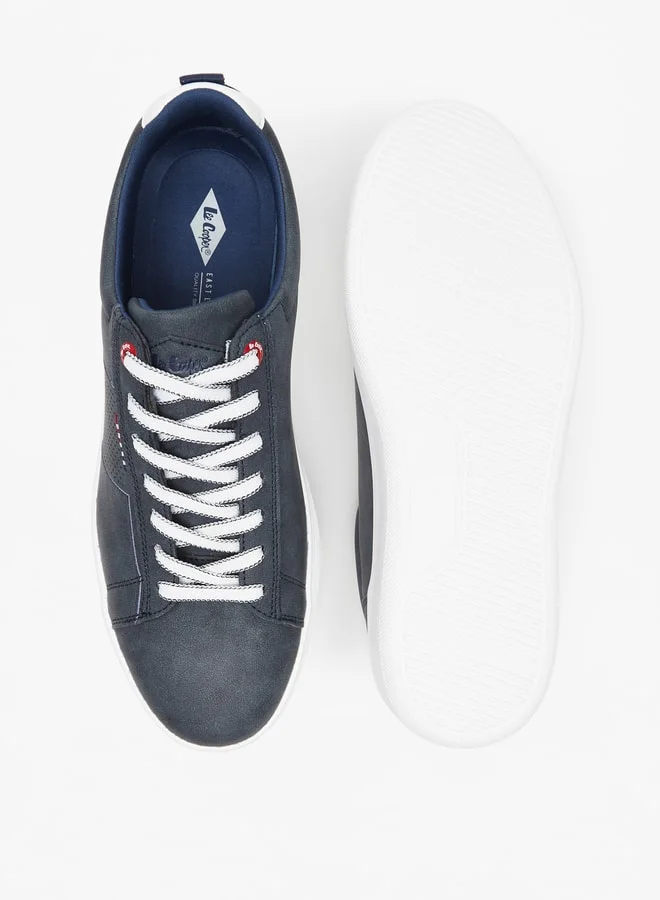 Lee Cooper Men'S Textured Casual Sneakers With Lace-Up Closure
