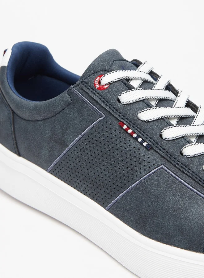 Lee Cooper Men'S Textured Casual Sneakers With Lace-Up Closure
