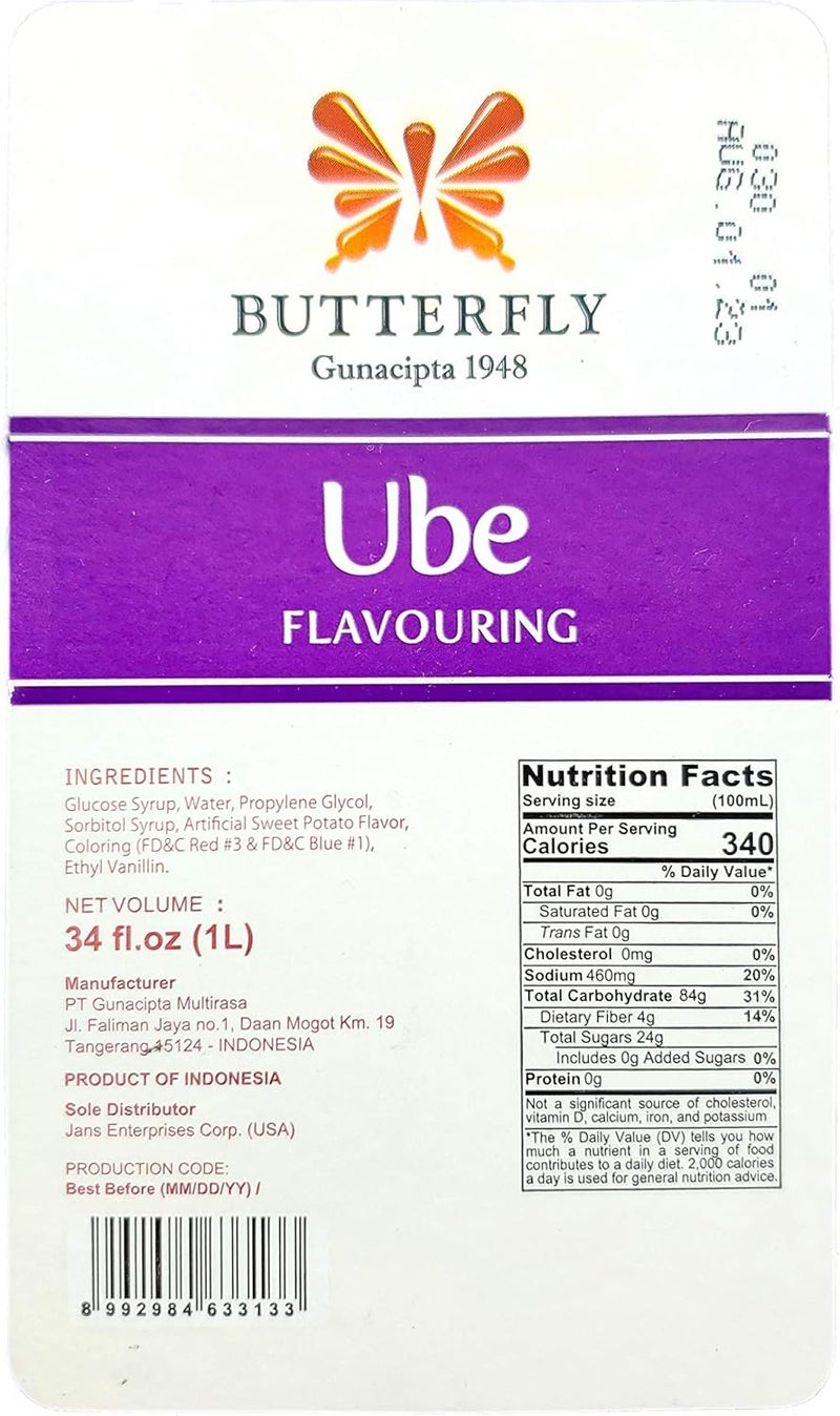 Butterfly Ube Purple Yam Flavoring Extract - 1 Liter - Image 2