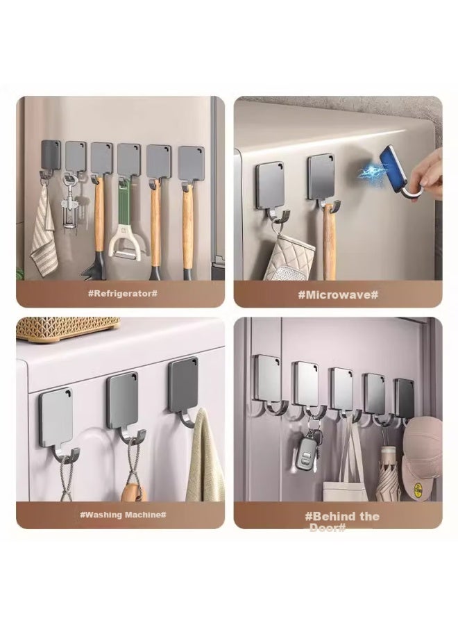 Additive Degree Magnetic Hooks For Kitchen Refrigerator Side, Strong Magnetic Iron Stone Hooks, Traceless Adhesive Hooks For Hanging Pots And Spatulas Without Drilling, Household Utensil Rack - Image 2