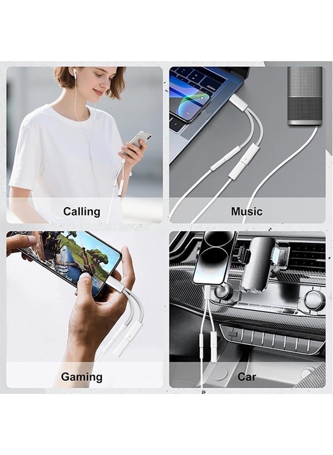 محول 2 في 1 من USB-C إلى مقبس سماعة الرأس 3.5 مم مع شحن سريع PD بقدرة 60 واط وكابل دونجل صوت من النوع C إلى Aux لأجهزة iPhone من سلسلة 17/16/15 وSamsung Galaxy وiPad وMacBook والمزيد من أجهزة USB-C - Image 5
