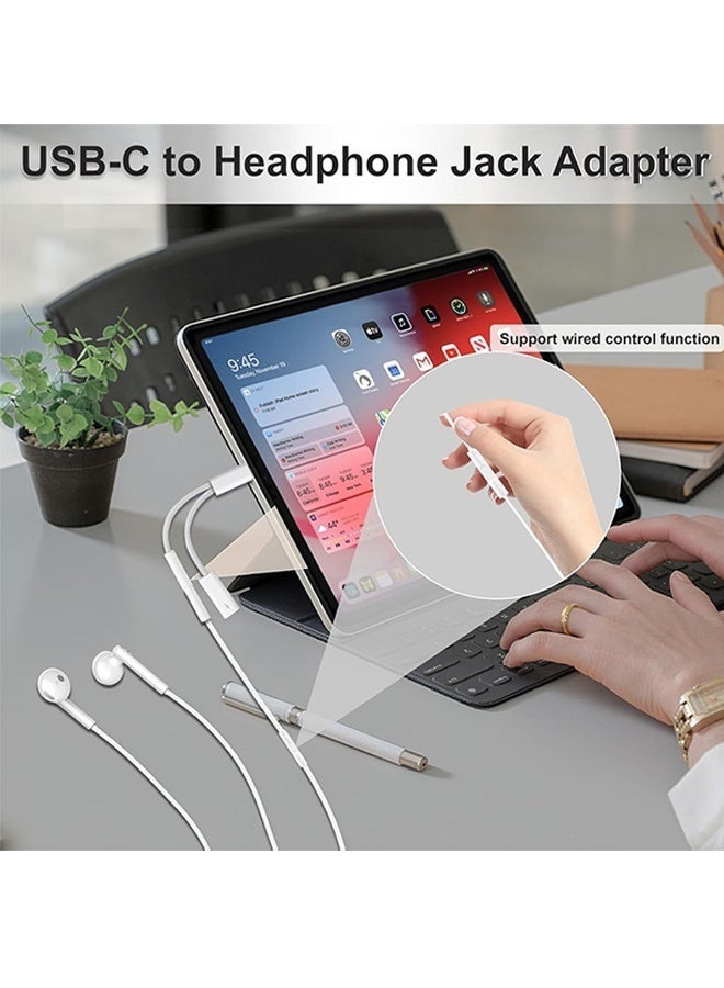 محول 2 في 1 من USB-C إلى مقبس سماعة الرأس 3.5 مم مع شحن سريع PD بقدرة 60 واط وكابل دونجل صوت من النوع C إلى Aux لأجهزة iPhone من سلسلة 17/16/15 وSamsung Galaxy وiPad وMacBook والمزيد من أجهزة USB-C - Image 2