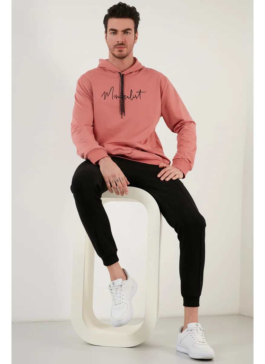 بوراتي Slim Fit Printed Hooded Kangaroo Pocket Cotton Sweat Men's Sweat 5414019