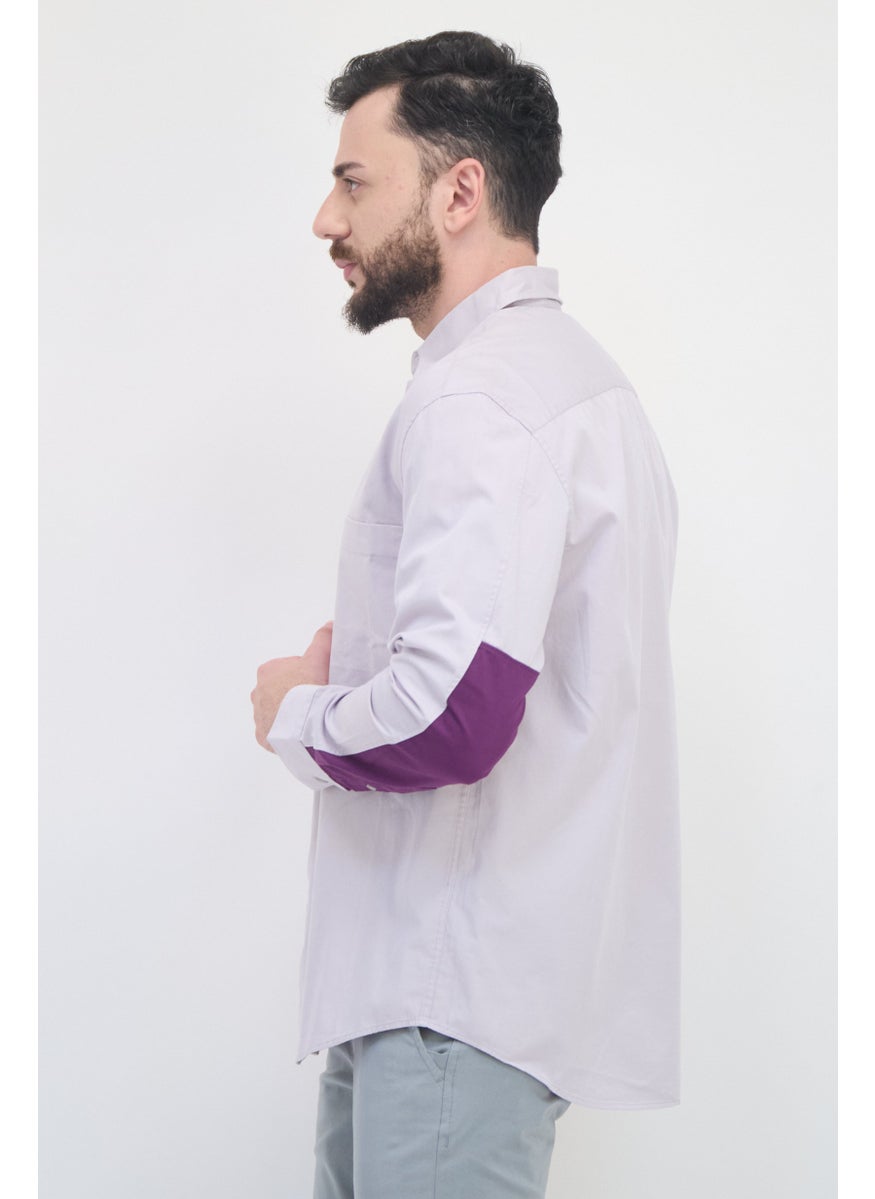 Selected Homme Men Drop Shoulder Fit Solid Long Sleeves Casual Shirts, Grey  - Image 2