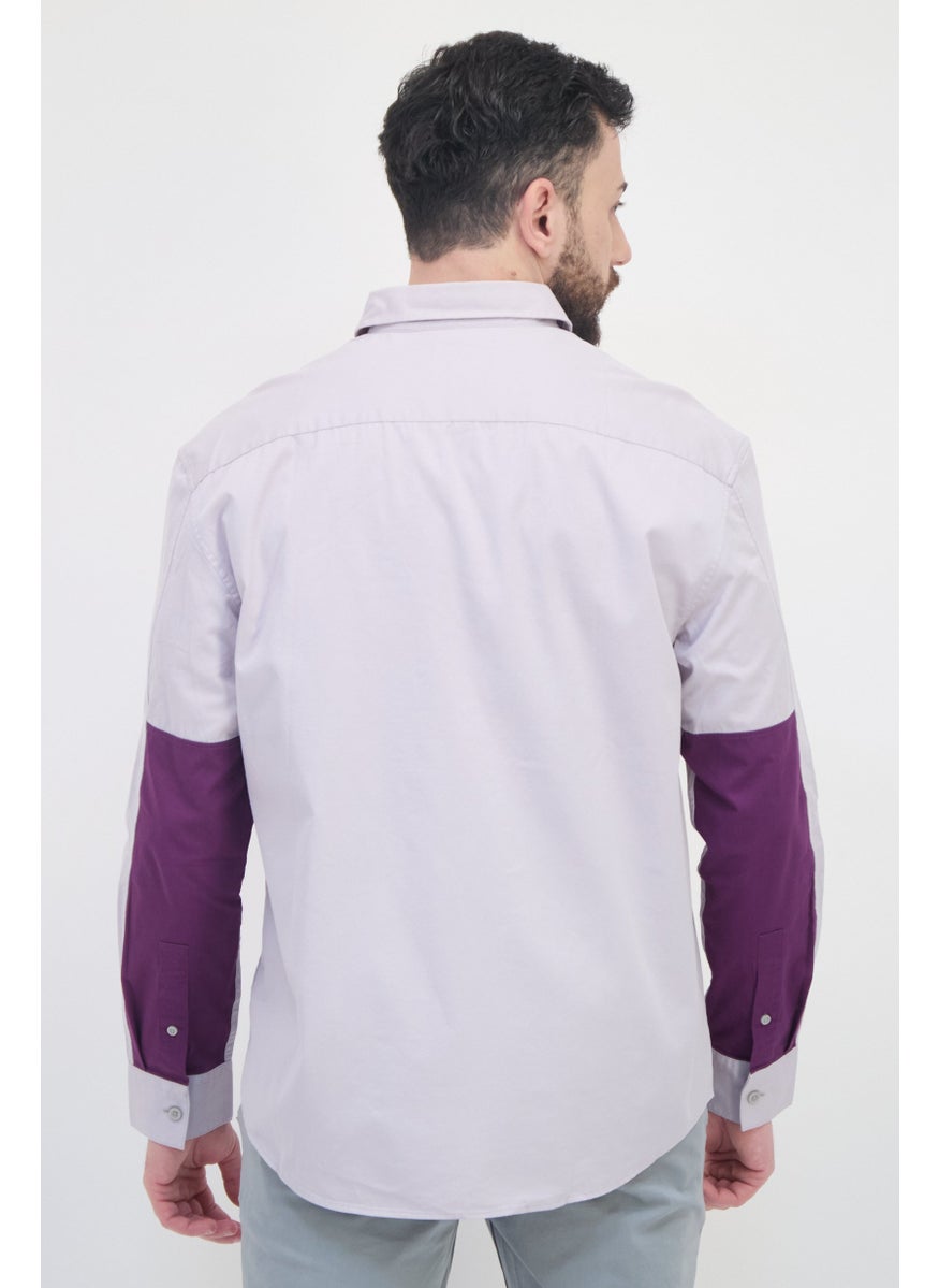 Selected Homme Men Drop Shoulder Fit Solid Long Sleeves Casual Shirts, Grey  - Image 3