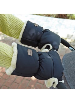 Orzbow Faux Sheepskin Gloves For Stroller, Universal Winter Anti-Freeze Stroller Mittens, Waterproof Warm Extra Thick Handmuff For Stroller Accessories, Black  - Image 5