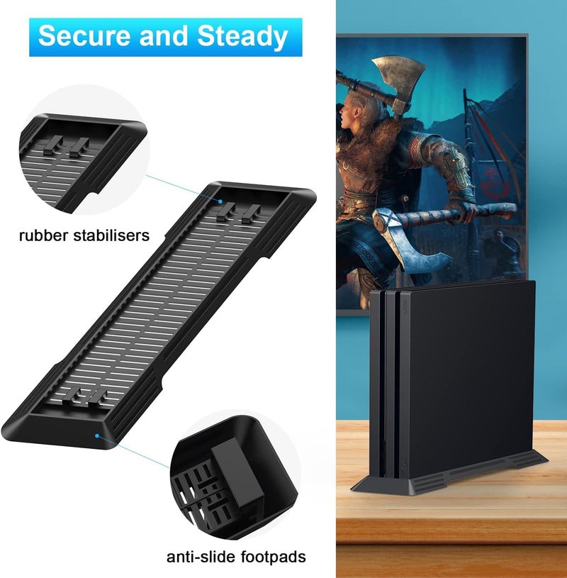 eWINNER Console Vertical Stand Built-in Cooling Vents and Non-Slip Feet Steady Base Mount compatible with Sony PlayStation 4 PS4 PRO Game console (for PS4 PRO) - Image 5