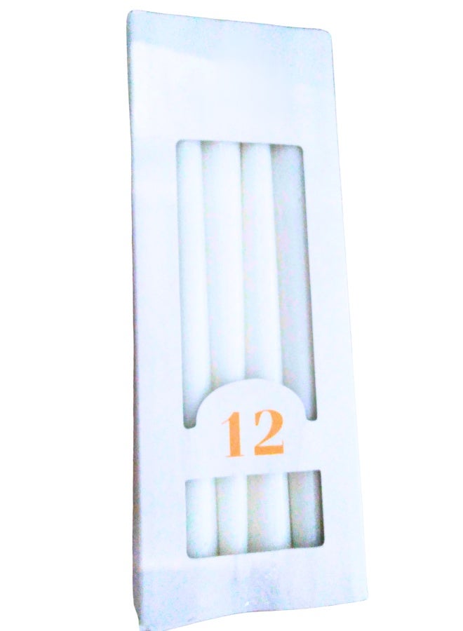 شموع طويلة عبوة 12 - شموع عشاء طويلة بدون رائحة - شموع شمع بارافين للدراسة مع فتائل قطنية - شموع عيد ميلاد تحترق لفترة طويلة بطول 25 سم - Image 2