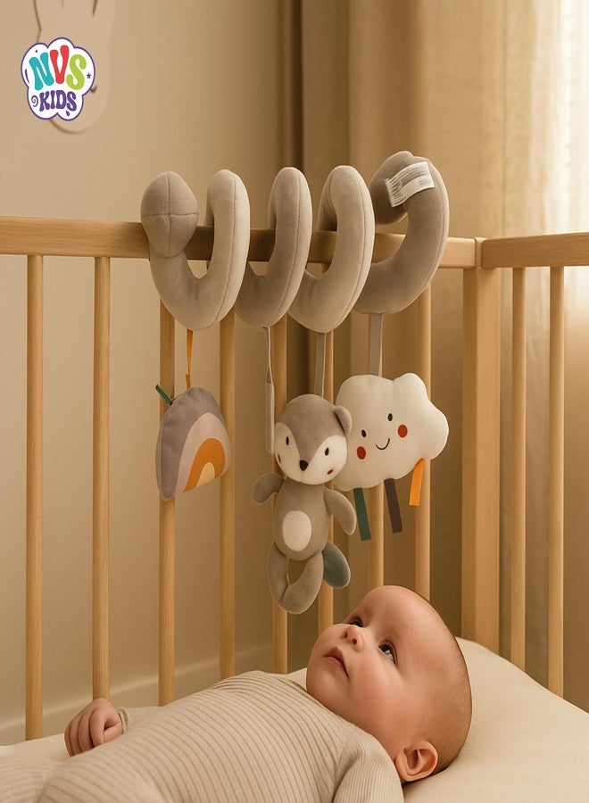 NVS KIDS Spiral Activity Toy for Crib, Rainbow, Cloud Hanging Toys, Infant Stroller and Car Seat | Jhoomer for Crib | - Image 4