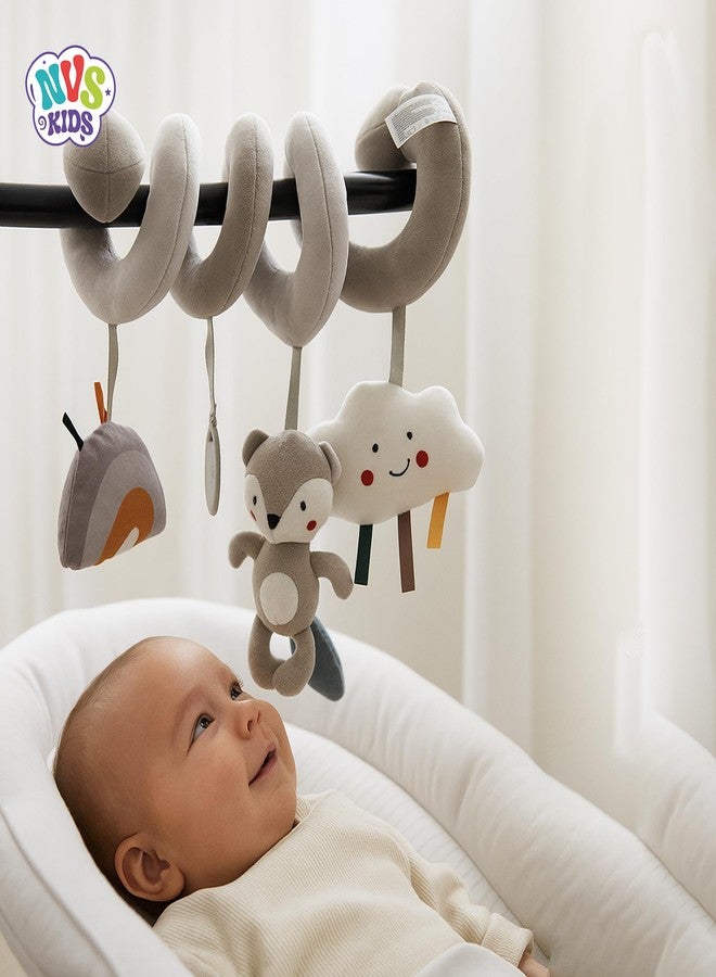 NVS KIDS Spiral Activity Toy for Crib, Rainbow, Cloud Hanging Toys, Infant Stroller and Car Seat | Jhoomer for Crib | - Image 2