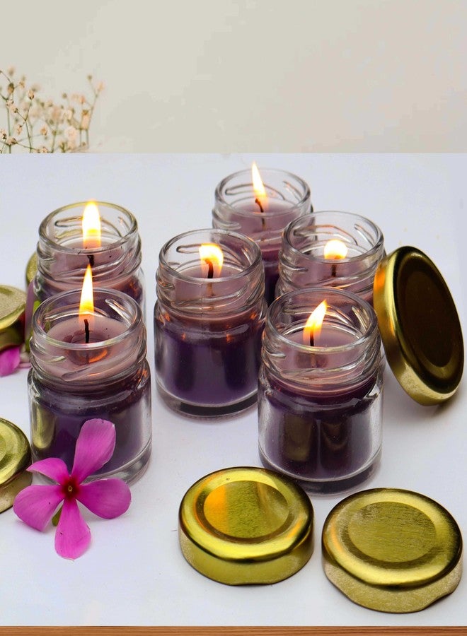 بيور سورس انديا شموع معطرة صغيرة من بيور سورس إنديا - مجموعة من 6 شموع، بدون دخان وتدوم لفترة طويلة، مثالية للإهداء والسفر وديكور المنزل (إكليل الجبل) - Image 1