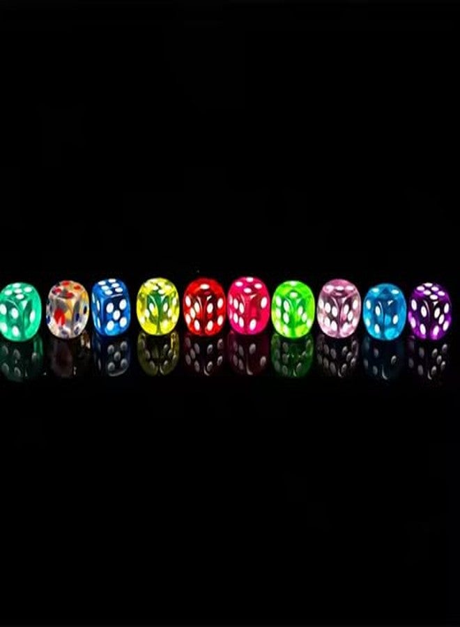 Sanket Ludo Dice Set for Classic Board Games Transparent Multicolor Dice for Party & Fun Board Game, (Pack of 10 Pcs) - Image 1