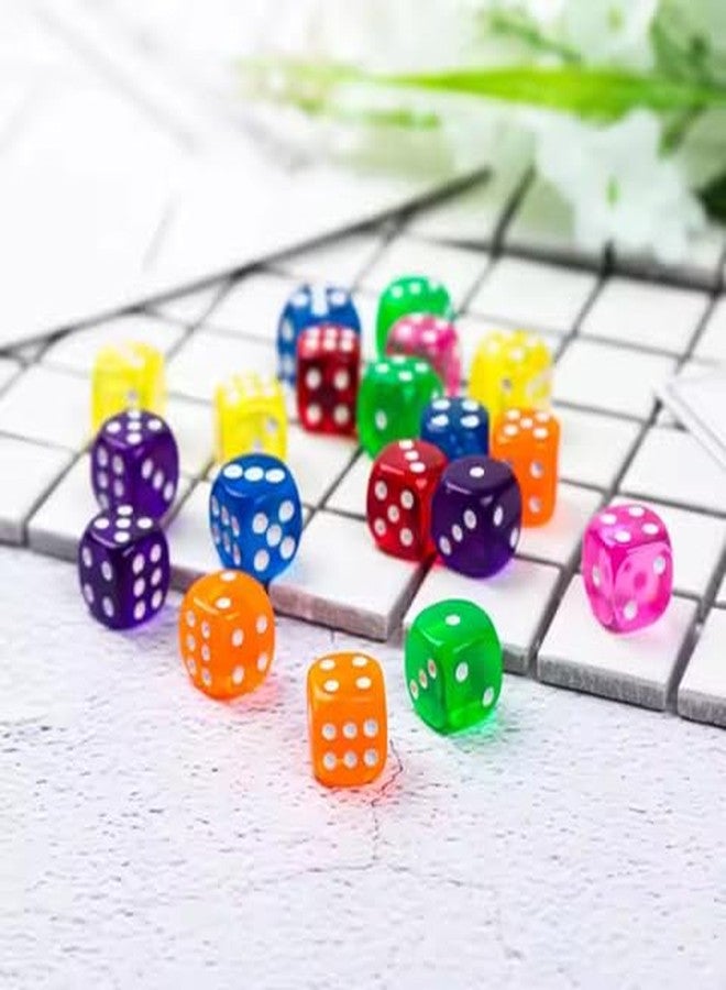 Sanket Ludo Dice Set for Classic Board Games Transparent Multicolor Dice for Party & Fun Board Game, (Pack of 10 Pcs) - Image 2