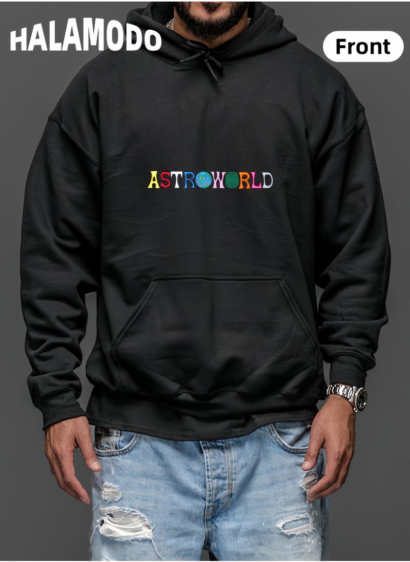 Generic Unisex Hoodies Long-Sleeved Printed Tops Casual Sweatshirts Soft Sportswear Fashion Youth Pullovers with Drawstrings and Large Pockets for Daily Wear  - Image 5