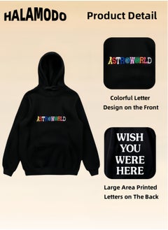 Generic Unisex Hoodies Long-Sleeved Printed Tops Casual Sweatshirts Soft Sportswear Fashion Youth Pullovers with Drawstrings and Large Pockets for Daily Wear  - Image 2