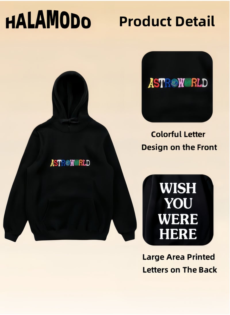Generic Unisex Hoodies Long-Sleeved Printed Tops Casual Sweatshirts Soft Sportswear Fashion Youth Pullovers with Drawstrings and Large Pockets for Daily Wear  - Image 2