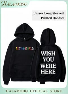 Generic Unisex Hoodies Long-Sleeved Printed Tops Casual Sweatshirts Soft Sportswear Fashion Youth Pullovers with Drawstrings and Large Pockets for Daily Wear  - Image 1
