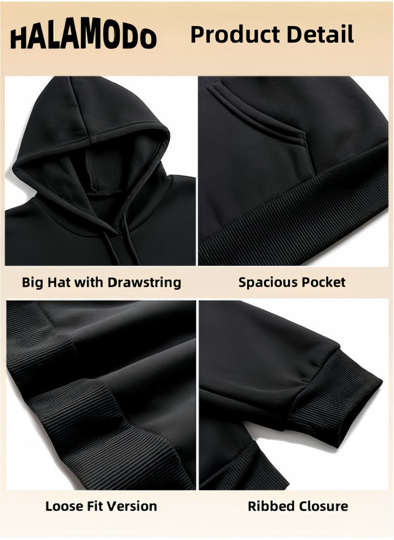 Generic Unisex Hoodies Long-Sleeved Printed Tops Casual Sweatshirts Soft Sportswear Fashion Youth Pullovers with Drawstrings and Large Pockets for Daily Wear  - Image 3