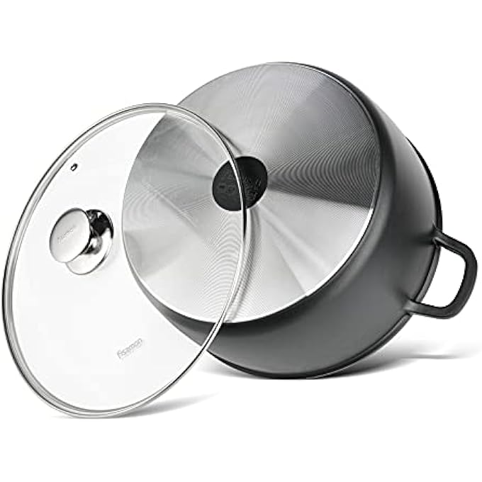 فيسمان قدر طهي جريتا مصنوع من الألومنيوم مع طلاء غير لاصق، 28 × 125 سم، 65 لتر، مع غطاء زجاجي، قدر طهي متعدد الأغراض، قدر صلصة، قدر حساء، متعدد الطبقات فائق المتانة - Image 4