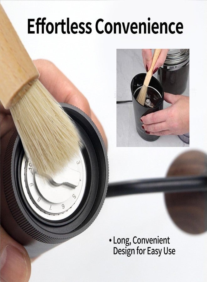 YAFIYGI 2 Pack Coffee Grinder Cleaning Brush Heavy Wood Handle Natural Bristles Dusting Espresso Brush and Nylon Espresso Machine Brush Burr Grinder Cleaner for Toaster Pollen Pot Barista Kit Tool - Image 4
