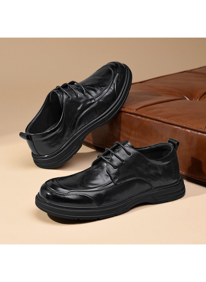 Septwolves Top Grain Leather】men's Business Casual Shoes Autumn 2025 New, Exquisite Genuine Leather Texture With Hand-scratched Pattern Dress Shoes - Image 3