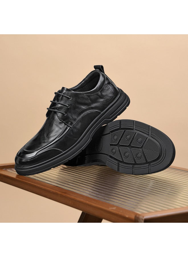 Septwolves Top Grain Leather】men's Business Casual Shoes Autumn 2025 New, Exquisite Genuine Leather Texture With Hand-scratched Pattern Dress Shoes - Image 5