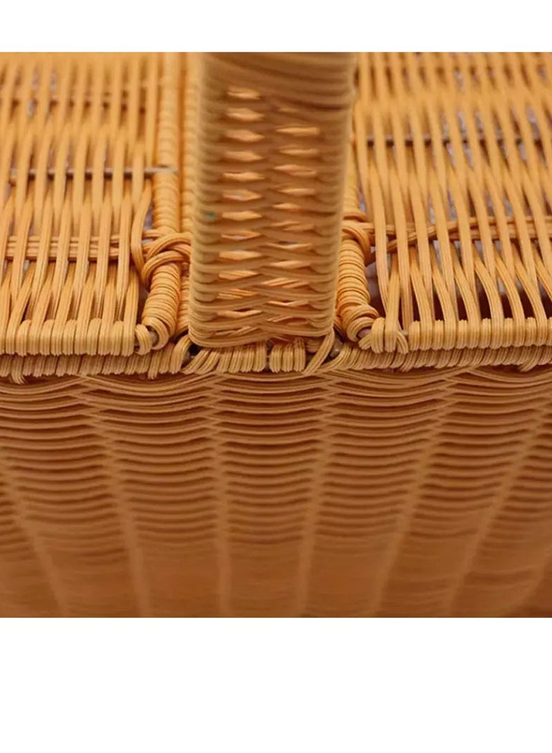 𝐅𝐅𝐃 Handmade Natural Wicker Picnic Basket – Durable, Lightweight, Spacious & Elegant Gift for Couples & Weddings - Image 5